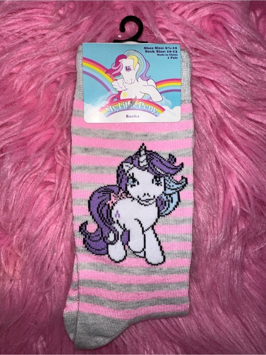 My Little Pony Other - My Little Pony Girls' Pink Stripe Unicorn Socks